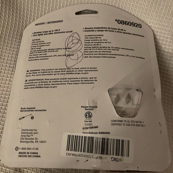 Utlilitech Wall Switch with Remote Control Outlet! - Picture 3 of 4